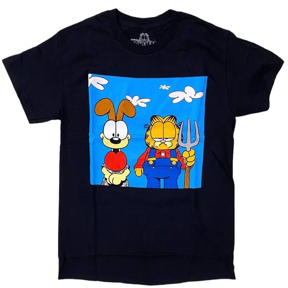 Garfield Men's Officially Licensed Garfield & Odie Farmers Graphic Tee T-Shirt - Picture 1 of 1